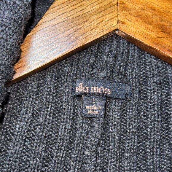 Ella Moss Charcoal Grey Knit Fringe Sweater Vest - Picture 4 of 8